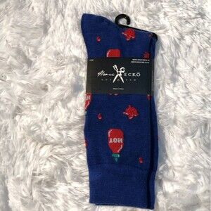 Marc Ecko Cut & Sew Mens Novelty Crew Socks Blue Hot Sauce